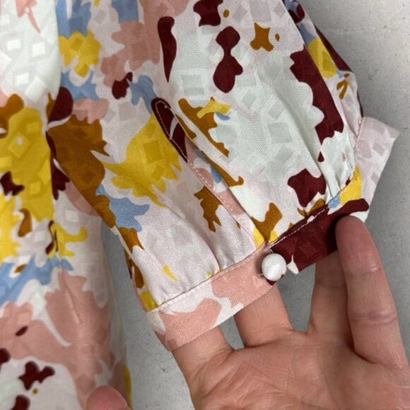 Sezane 100% Silk Sollie Maxi Dress Floral Watercolour Size 36 French US 4 Boho - Picture 6 of 15